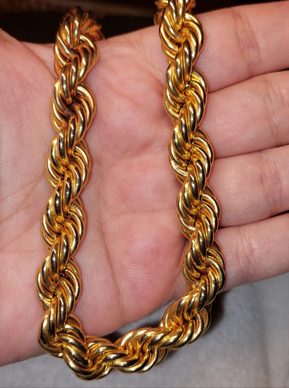 Vintage Goldtone Rope Chain Necklace - Elegant Women’s Jewelry